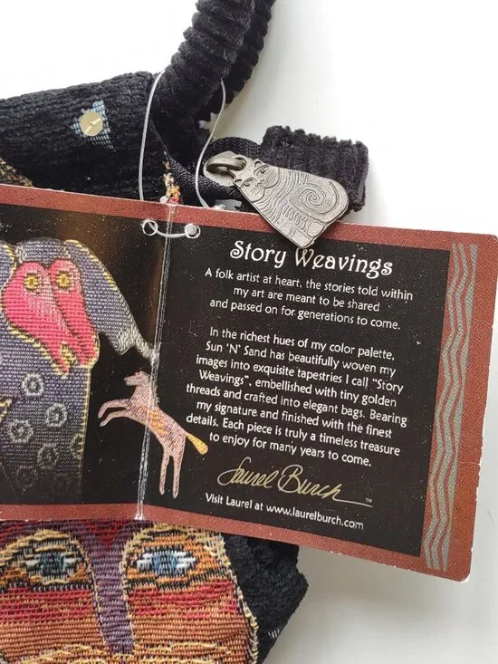 NEW Laurel Burch Fantastic Feline Tapestry Shoulder Bag Boho Whimsy Artsy Cats - Picture 6 of 9